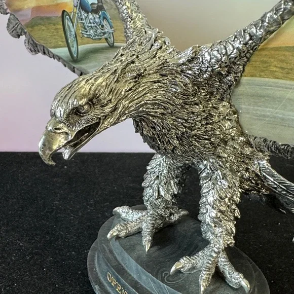 🔥Open Road" Motorcycle Eagle sculpture, Ride Hard Live Free collection - Picture 2 of 10